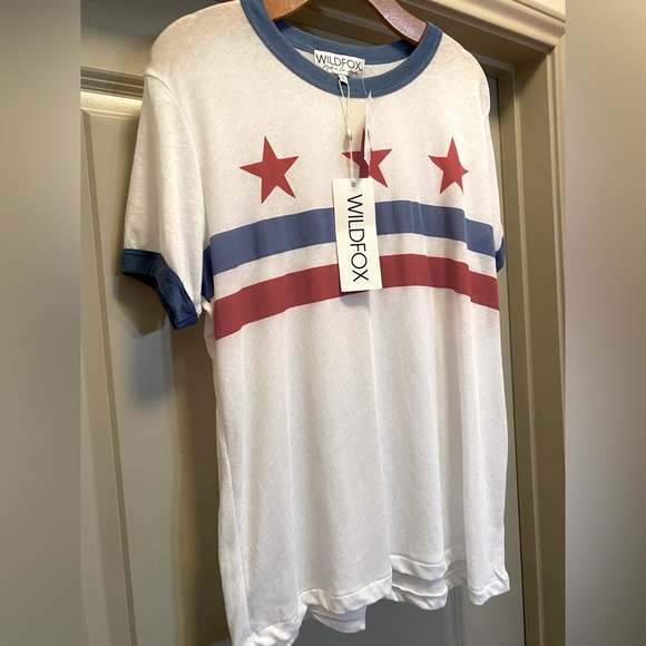 WILDFOX Stars & Stripes T-Shirt L - Picture 4 of 6